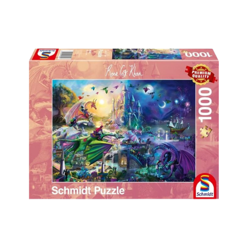 Nächtlicher Drachen-Wettstreit Puzzle 1000 Teile Rose Cat Khan