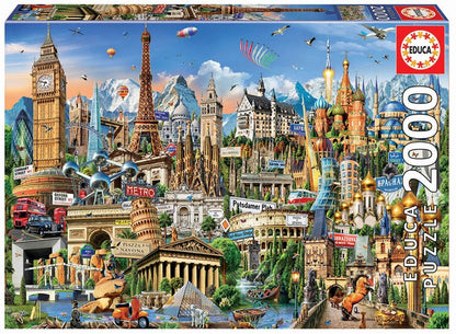 Educa Puzzle Europa Wahrzeichen Teile