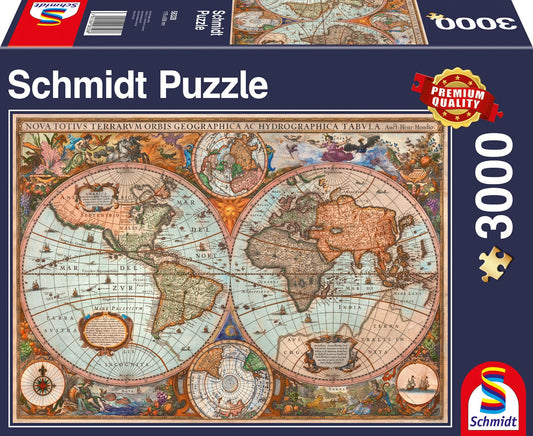 Antike Weltkarte Puzzle Teile