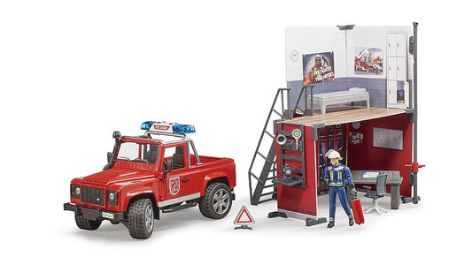 Bruder Feuerwehrstation Land Rover Defender