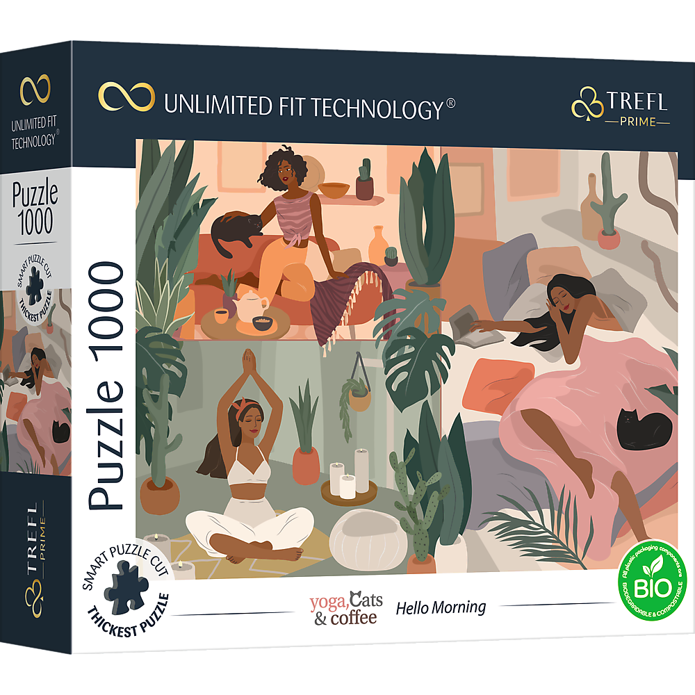 Yoga Katzen Kaffee Hello Morning UFT Puzzle