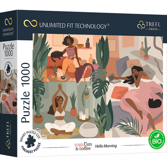 Yoga Katzen Kaffee Hello Morning UFT Puzzle