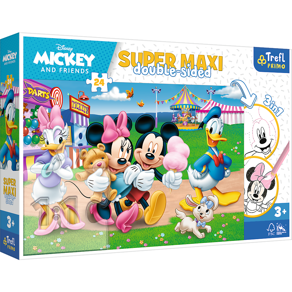Disney Mickey Minnie Mouse Primo Super Maxi Puzzle und Malvorlage