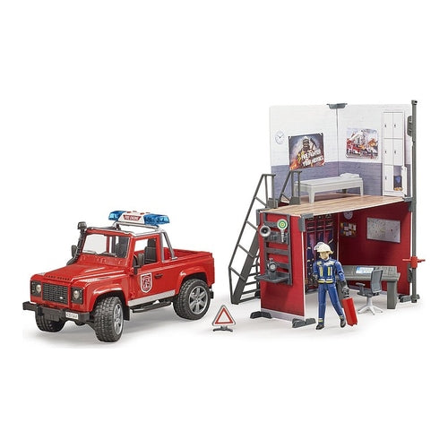 Bruder Feuerwehrstation Land Rover Defender