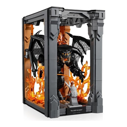 lego icons der herr der ringe balrog buecherstuetze