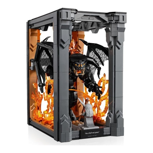 lego icons der herr der ringe balrog buecherstuetze