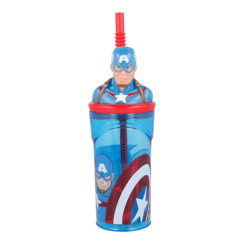 marvel captain america d trinkbecher mit strohhalm ml