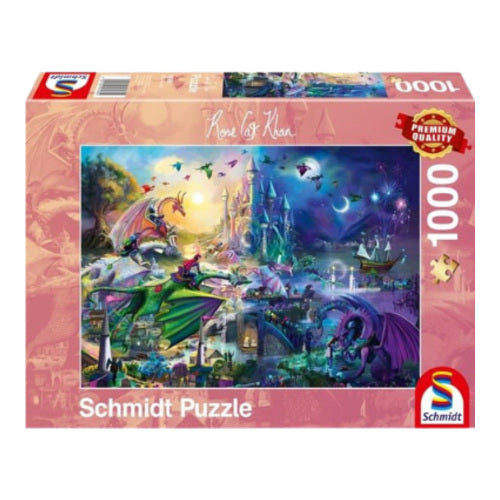nachtlicher drachen puzzle rose cat