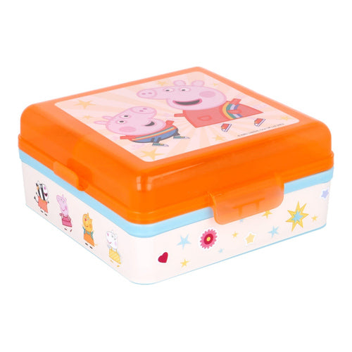 peppa pig wutz quadratische sandwich box mit mehreren faechern