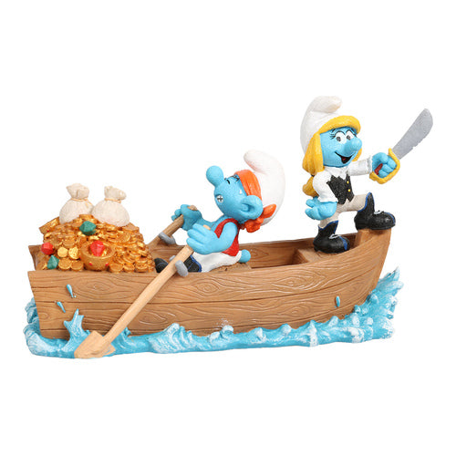 schlumpfine und schlumpf als wasserpiraten figur