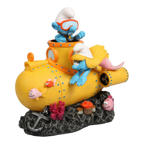 schlumpfine und schlumpf mit uboot figur