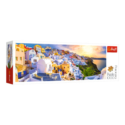 sonnenuntergang in santorini griechenland panorama puzzle