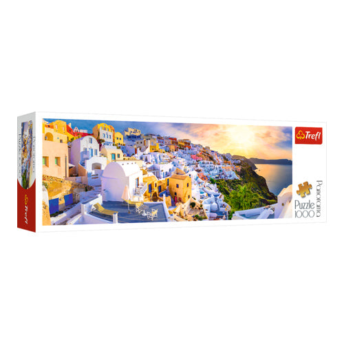 sonnenuntergang in santorini griechenland panorama puzzle