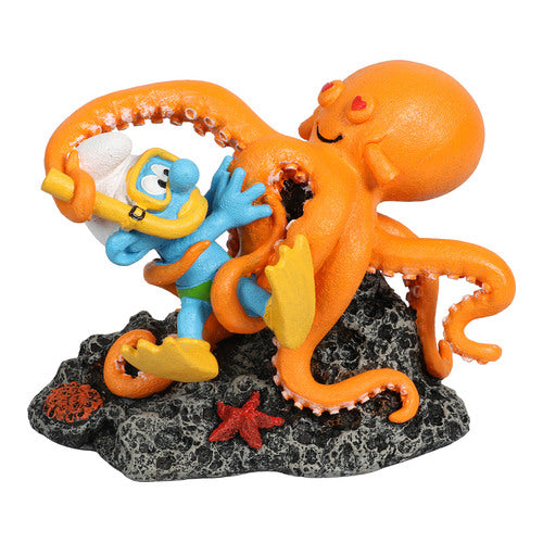 taucherschlumpf mit octopus figur