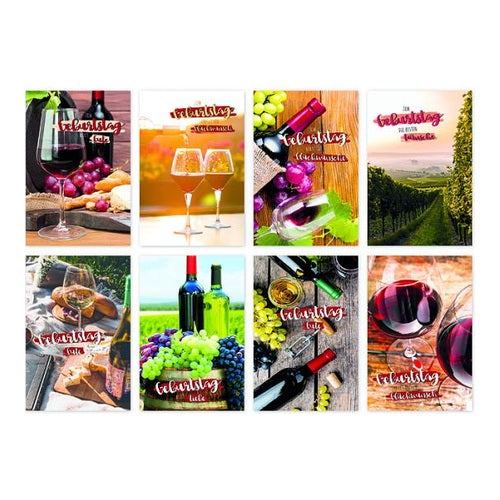 wein geburtstagskarte sortiert